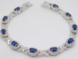 Sapphire Cubic Zirconia Luxury Silver Bracelet