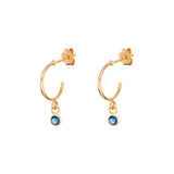 Sterling Silver September Birthstone Hoop Earrings Layered in 9ct Gold