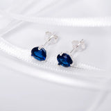 September Birthstone - Sapphire CZ Silver Stud Earrings