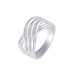 Silver Interwoven CZ Ring