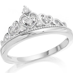 Silver CZ Princess Ring