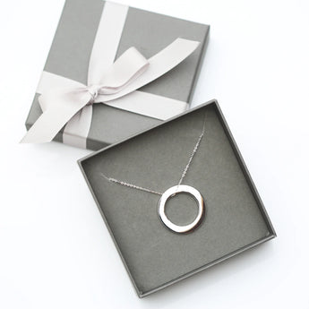 Personalised Sterling Silver Halo Necklace