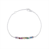 Silver Multi-Coloured Cubic Zirconia Bracelet