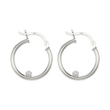 Silver Cubic Zirconia 20mm Hoop Earrings www.urbanpizazz.co.uk