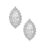 Silver Oval Cubic Zirconia Earrings www.urbanpizazz.co.uk