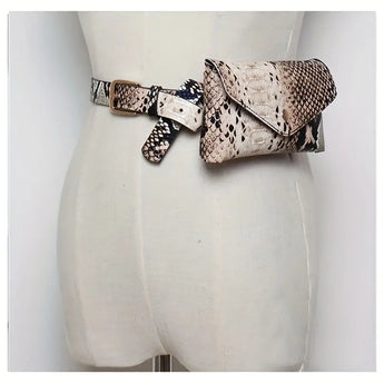 Stylish Snake Skin Patterned Belt Purse