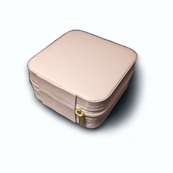 Square Jewellery Travel Box Baby Pink