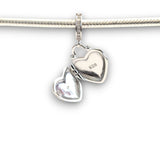 Sterling Silver Heart Shaped Locket Dangle Charm