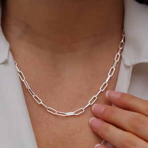 4mm Sterling Silver Paperclip Link Chain