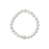 Stretchy Pearl Bracelet with CZ