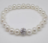 Stretchy Pearl Bracelet with CZ