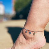 Silver Sun Motif Anklet 