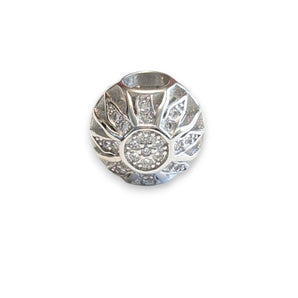 Sunflower Sterling Silver CZ Bead Charm