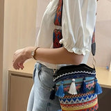 Black Boho Style Colourful Cross Body Bag