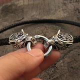 Norse Thor's Hammer and Viking Wolf Necklace