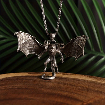 Three Headed Greek Mythological Creature Pendant Necklace