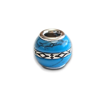 Turquoise Sterling Silver Bead Charm