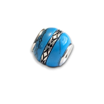 Turquoise Sterling Silver Bead Charm