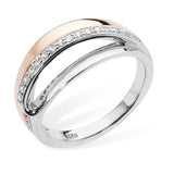 Two Tone CZ Silver Ring