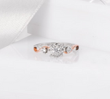 Two Tone Silver CZ Ring