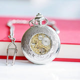 Handwriting Engraved Roman Skeleton Pocket Watch www.urbanpizazz.co.uk