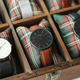 Men's Minimalist Watch -  Walnut Strap & Modern Font Engraving www.urbanpizazz.co.uk