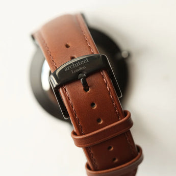 Men's Minimalist Watch - Walnut Strap - Handwriting Engraving www.urbanpizazz.co.uk