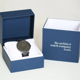 Men's Minimalist Watch With Jet Black Strap - Handwriting Engraving www.urbanpizazz.co.uk