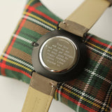 Modern Font Engraving - Men's Minimalist Watch + Urban Grey Strap www.urbanpizazz.co.uk