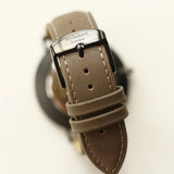 Modern Font Engraving - Men's Minimalist Watch + Urban Grey Strap www.urbanpizazz.co.uk