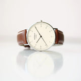 Modern Font Engraving - Men's Architect Zephyr + Walnut Strap www.urbanpizazz.co.uk