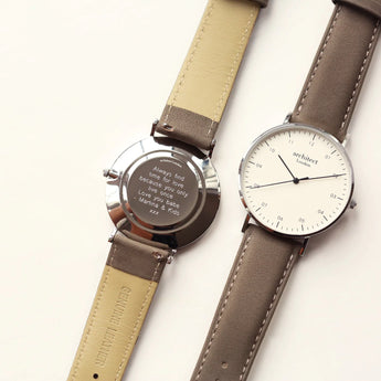 Men's Architect Zephyr - Urban Grey Strap - Modern Font Engraving www.urbanpizazz.co.uk