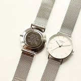 Men's Architect Zephyr - Steel Silver Mesh Strap - Modern Font Engraving www.urbanpizazz.co.uk