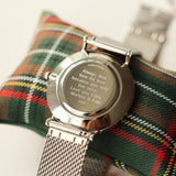 Men's Architect Zephyr - Steel Silver Mesh Strap - Modern Font Engraving www.urbanpizazz.co.uk