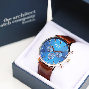 Men's Architect Motivator - Walnut Strap - Modern Font Engraving www.urbanpizazz.co.uk