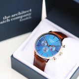 Men's Architect Motivator - Walnut Strap - Modern Font Engraving www.urbanpizazz.co.uk