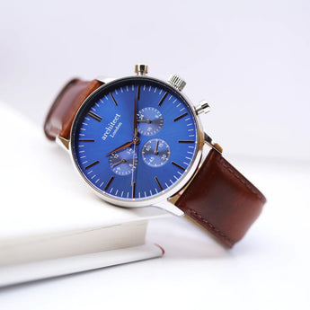 Men's Architect Motivator - Walnut Strap - Modern Font Engraving www.urbanpizazz.co.uk