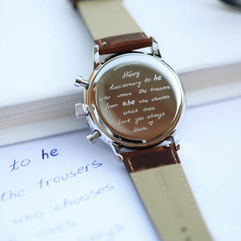 Handwriting Engraving - Men's Architect Motivator Watch www.urbanpizazz.co.uk