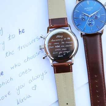 Handwriting Engraving - Men's Architect Motivator Watch www.urbanpizazz.co.uk