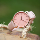 Ladies Architēct Coral - Handwriting Engraving + Light Pink Strap www.urbanpizazz.co.uk