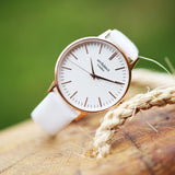 Ladies Architēct Blanc - Modern Font Engraving + White Strap www.urbanpizazz.co.uk