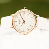 Ladies Architēct Blanc - Modern Font Engraving + White Strap www.urbanpizazz.co.uk