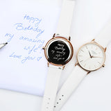 Ladies Architēct Blanc - Handwriting Engraving + White Strap www.urbanpizazz.co.uk