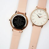 Ladies Architēct Blanc - Modern Font Engraving + Light Pink Strap www.urbanpizazz.co.uk