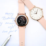 Ladies Architēct Blanc - Handwriting Engraving + Light Pink Strap www.urbanpizazz.co.uk