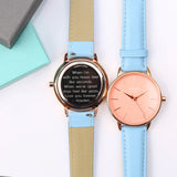 Ladies Architēct Coral - Modern Font Engraving + Light Blue Strap www.urbanpizazz.co.uk