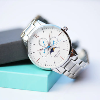 Men's Architect Watch In Apollo White - Modern Font Engraving www.urbanpizazz.co.uk