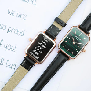 Ladies Architēct Lille - Pine Green - Handwriting Engraving www.urbanpizazz.co.uk