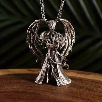 Winged Angel Of Death Assassin Pendant Necklace