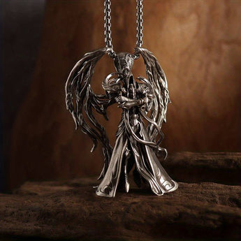 Winged Angel Of Death Assassin Pendant Necklace